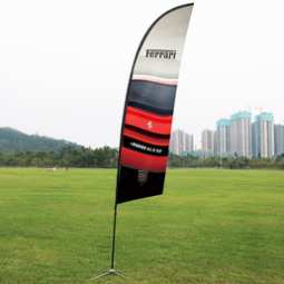 venda por atacado poliéster ferrari logo feather flag with pole