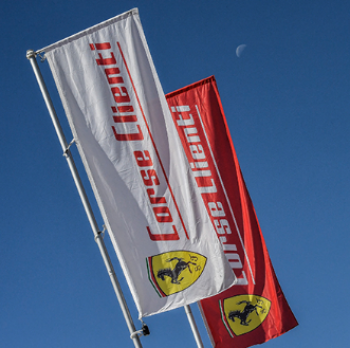 Открытый висит прямоугольник Ferrari логотип полюс баннер