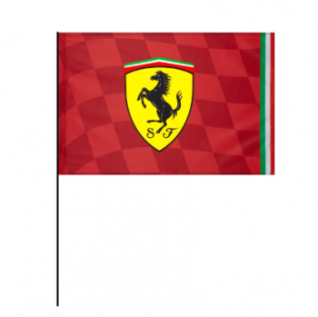 Mini bandera de bandera de palo de Ferrari de mano
