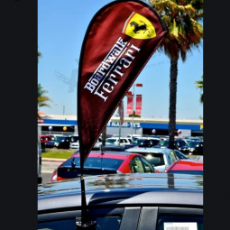 Bandeira de janela de carro de ferrari de lágrima de venda quente com pólo