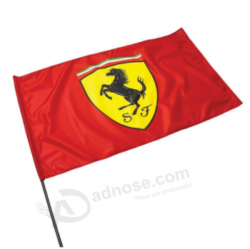 Mini Polyester benutzerdefinierte Ferrari Hand winken Stick Flagge