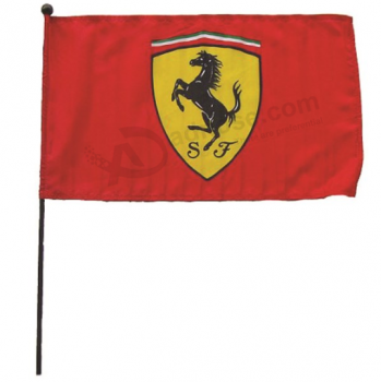 benutzerdefinierte Großhandelsdruck Ferrari Hand Flagge für Sport