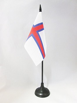 페로 제도 테이블 플래그 4 ''x 6 ''-덴마크-Faroese 데스크 플래그 15 x 10 cm-검은 색 플라스틱 스틱 및 받침대