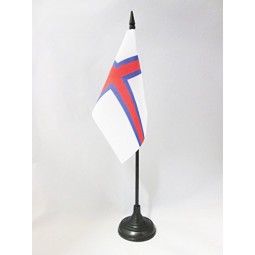 bandera de mesa de las islas faroe 4 '' x 6 '' - dinamarca - bandera de escritorio faroese 15 x 10 cm - bastón y base de plástico negro