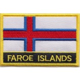 insignia de parche rectangular bordada con bandera de las islas faroe / Coser o planchar - diseño exclusivo de 1000 banderas