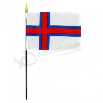 Фарерские острова 4 дюйма х 6 дюймов палкой флаг