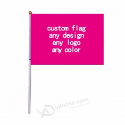 aangepaste logo hand golf vlaggen festival sport decor met plastic paal