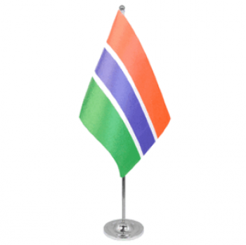 Bandera de escritorio de reunión de mesa de gambia de poliéster personalizado