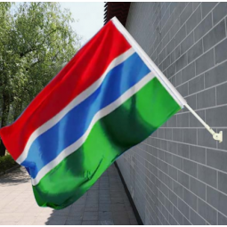 national country gambia wall mounted flag with pole