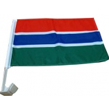 dubbelzijdig gambia small Autoraamvlag met vlaggenmast