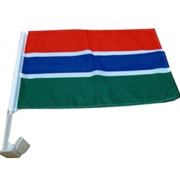 Double Sided Gambia Small Car Window Flag With Flagpole