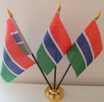 drei Flaggen Mini Office Gambia Tischplatte Nationalflaggen