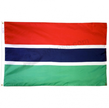 полиэстер 3x5ft с печатью национальный флаг Гамбии