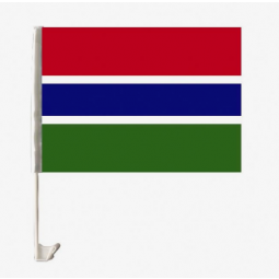 Großhandel tragbare gestrickte Polyester Gambia Autofenster Flagge