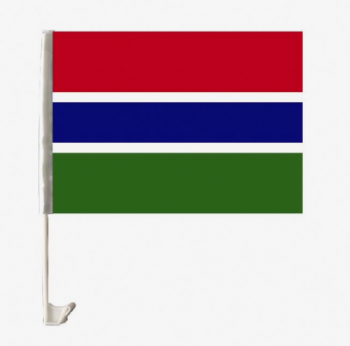 Wholesale portable knitted polyester Gambia car window flag