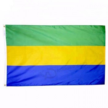 aangepaste 3 * 5ft polyester stof afdrukken gabon vlag nationale vlag van verschillende landen