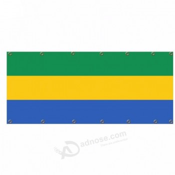Bandera de malla de Gabón de impresión digital de alta calidad para la venta