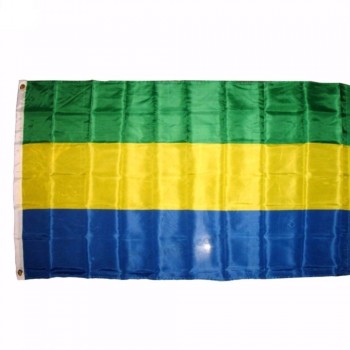 высокое качество 3x5 футов флаг Габона с латунными втулками, полиэстер флаг страны