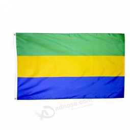 bandiera gabon in poliestere personalizzata 5 * 3 FT appeso all'aperto
