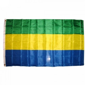 Лучшее качество 3 * 5FT полиэстер Габон флаг с двумя ушками