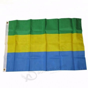 Custom 3x5ft 100D polyester fabric digital print Africa Gabon country flags for sale