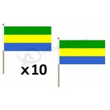 vlag van gabon 12 '' x 18 '' houten stok - vlaggen van gabonese 30 x 45 cm - banner 12x18 in met paal