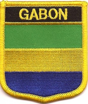 флаг Габона / международный щит Железный на значке (Габон, 2,75 