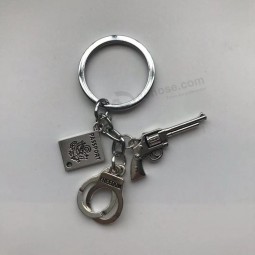 police card keychain handcuffs key pendant gun keychain