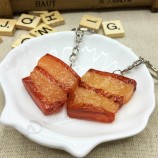수지 시뮬레이션 식품 찐 돼지 고기 열쇠 고리 도매