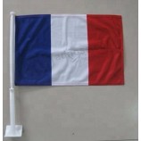 High quality knitted polyester France flag for car window