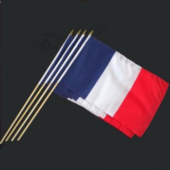 Оптовая продажа логотип продвижение полиэстер национальный флаг франции рука