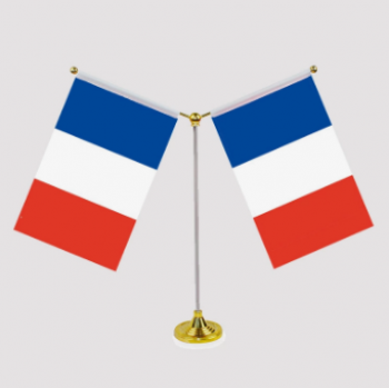 france table flag with stainless steel base