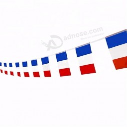benutzerdefinierte 14 * 21 cm frankreich string flag frankreich bunting flagge