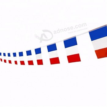 personalizado 14 * 21 cm bandera de cadena de francia bandera del empavesado de francia