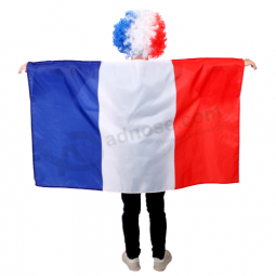 polyester france body cape flag with sleeve
