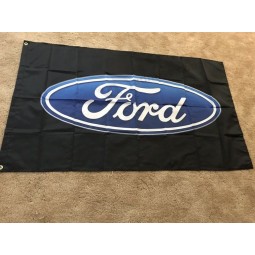 ford flag banner 3x5 ft motor firma auto schwarz