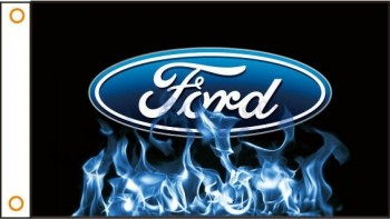 フォードロゴフラグ3 x 5フィート青い炎カスタムバナー