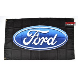 ford flag banner 3x5 ft motor firma auto schwarz
