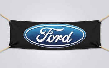 ブランドの新しいフォードフラグバナーモーター会社カーレースショップガレージ（18 x 58インチ）