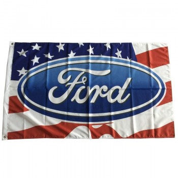 ford flags 3x5ft 100% polyester,canvas head with metal grommet