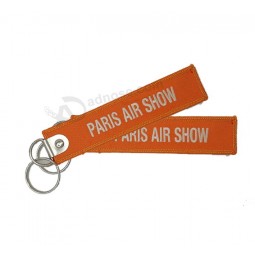 fabric promotional embroidery keychain flight embroidered keytags cheap beautiful keyring wholesale