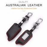 Fall keychain Abdeckung des echten Leders für Tomahawk tw9010 LCD entfernte Zweiwegautowarnung