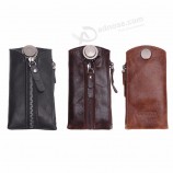 echtes leder autoschlüssel tasche fall halter autoschlüssel brieftasche frauen schlüsselbund deckt reißverschluss fall tasche männer schlüssel halter veranstalter