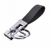 schwarzes Lederarmband Schlüsselanhänger Schlüsselanhänger mit 2 Schlaufen Schlüsselanhänger für VW Jeep BMW Ford Schlüsselanhänger Geschenk