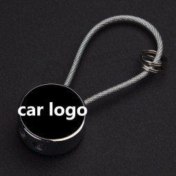 steel wire Car logo personalized keychains keyring Key rope For audi benz BMW buick chevrolet ford honda hyundai KIA lexus mazda jaguar