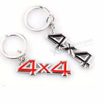 Auto-styling 3D badge embleem 4X4 metalen sleutelhanger sleutelhanger Voor fiat BMW honda volkswagen audi lada sleutelhangers ketting Auto styling