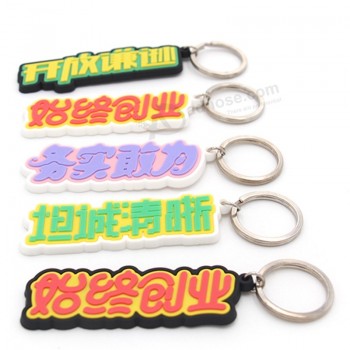 Top quality cheap custom pvc rubber key rings 3d pvc key chains 2d pvc keyring