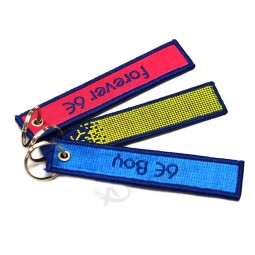 promotional Key ring custom keytag fabric keychain embroidery keychain