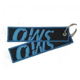 Geschenkgewebe überlegene Qualität keytag kundenspezifischer Flug keychains billig gestickter Schlüsselring