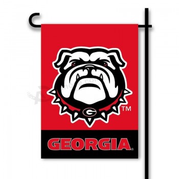 Großhandel benutzerdefinierte hochwertige Georgia Bulldoggen 2-seitige Garten Flagge